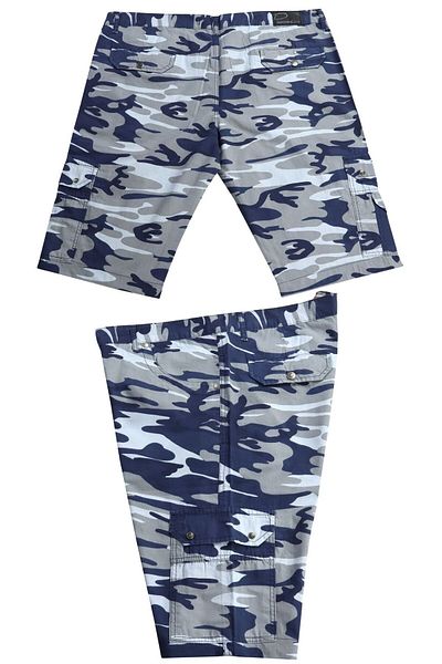 marufshop Men's Large Size Suitable for Men's 110 Kilos-150 Kilos Blue Color Dekons Camouflage Shorts