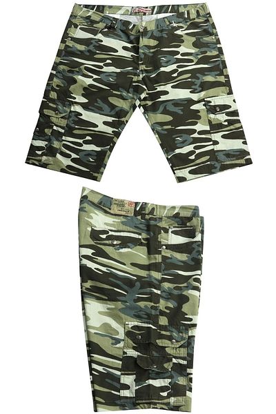 marufshop Men's Large Size Well Fitting Khaki Color Dekons Camouflage Shorts Suitable for 110 Kilos-150 Kilos