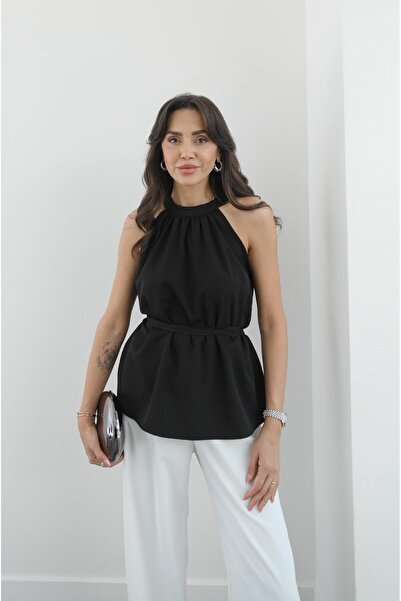 Havoş Black Rope Belted Tank Top