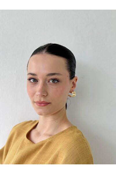 Retrobird Tasarım Retro Model Küpe Kadın Altın Rengi