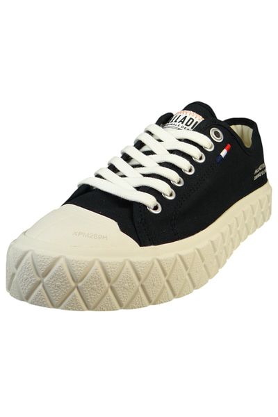 Palladium Damen High Sneaker Palla Ace CVS ORG Low Top 74447-053-M Schwarz Black/WhtcapGrey Leinen