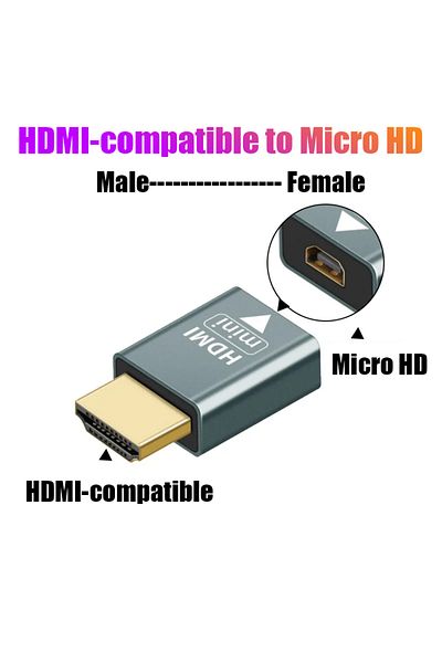 OIMG محول متوافق مع HDMI من Mini Micro HD بدقة 4K 60 هرتز لأجهزة الكمبيوتر المحمول وبطاقة الرسومات والكاميرا والتلفزيون