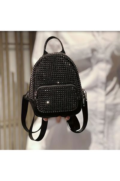 OUEEN ELİZABETH Crystal Stone Mini Size Backpack