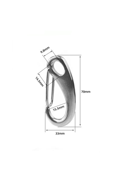 Choice 70mm 316 Stainless Steel Multifunctional Egg Shape Spring Snap Hooks M...
