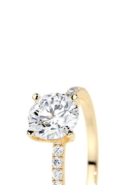 CARAT STONE Işıklı Kutuda 1 Carat Kadın Gümüş Yüzük (pırlanta Işıltılı)