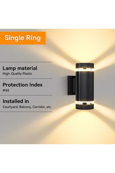Choice E27 Base Round Type A No Light Bulb LED Outdoor Wall Lights E27 Up Down Exterior Wall Sconce IP65 Wa