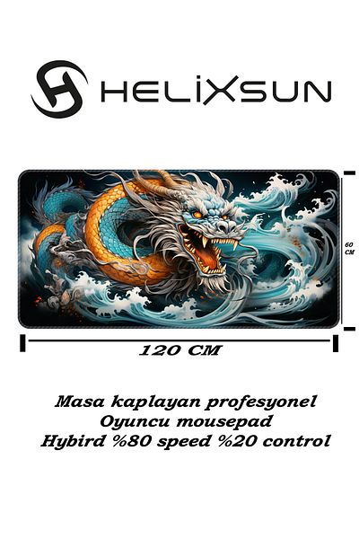 HELİXSUN Mouse Pad Large Size Gaming Gamer XXXL 120X60 cm Table Size