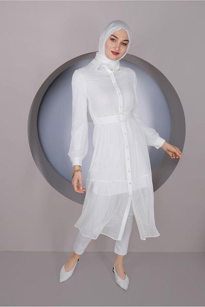 Alvina Size Button Towel Tunic 41400