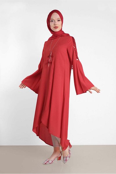 Alvina 4262 Model Asymmetrical Cut Loose Tunic
