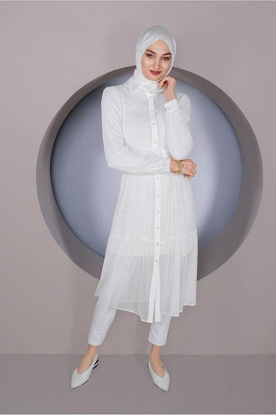 Alvina Size Button Towel Tunic 41400