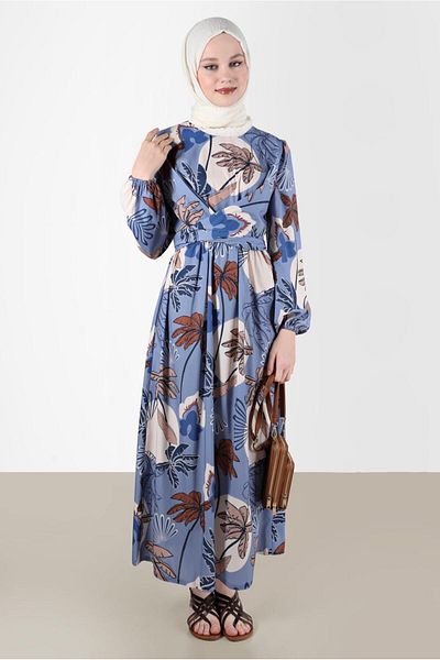Alvina Rochie detaliată cravată cu model - 42630
