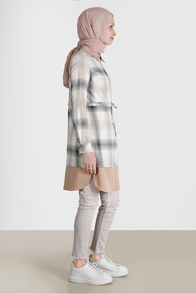 Alvina BELI DURNED PLAID PATTERN TUNIC 42738