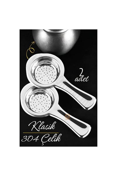 Skygo 2 Pieces 304 Stainless Steel Classic Tea Strainer