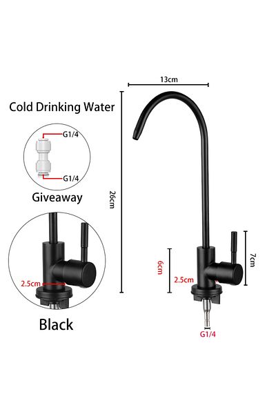 Choice A11225B ULA 1/4"Kitchen Filtered Faucet Stainless Steel Direct Purifier Direct Drinking Tap Single C