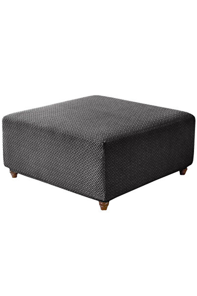 Choice غطاء كرسي مربع من الجاكار على شكل حرف T رمادي داكن، غطاء كرسي عثماني، ...