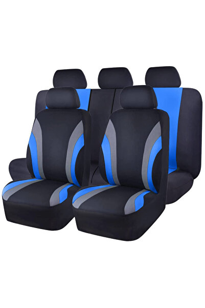 Choice SN-2008-9PCS-BL Sports Style Full Set Polyester Fabric Car Seat Covers...