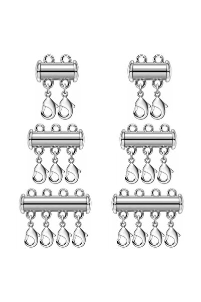 Choice 2 صفين من اللون الفضي مكونين من قطعتين من قلادة متعددة الخيوط مع مشبك ...