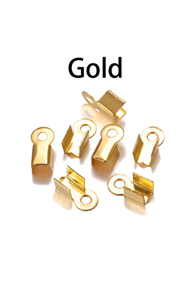 Choice 3 × 6 مم ذهبي 200 قطعة/مجموعة مشابك كوف وأغطية نهايات الحبل وشريط الخي...