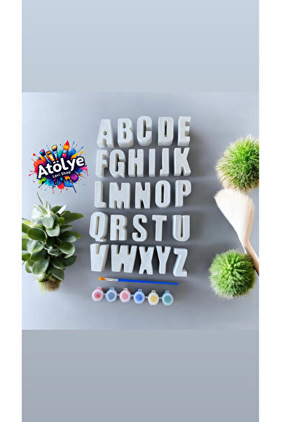 Atölye Lavi Shop Alfabe Taş Boyama 26 Lı Çocuk Yetişkin Taş Boyama Seti
