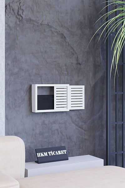 HKM Ticaret Κρεμαστό τοίχου Ασφάλιση και Μόντεμ-Wifi Storage Box 30x40x10 cm ή 25x35x7 cm