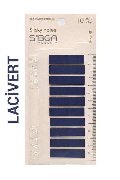 sibga tasarım Transparent Blue Post-It, 200 Sheets Note Paper and Book Mark Sticker