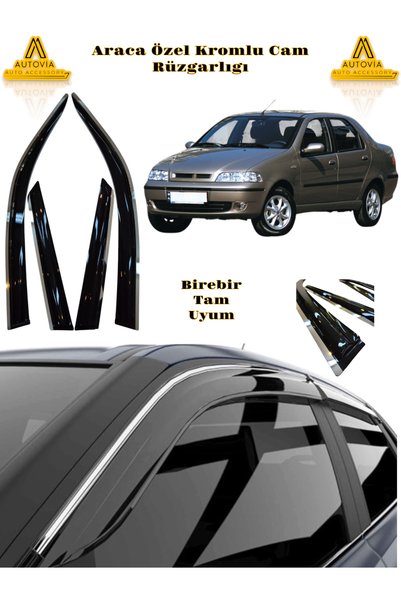 Autovia Fiat Albea Kromlu Cam Rüzgarlığı 4lü