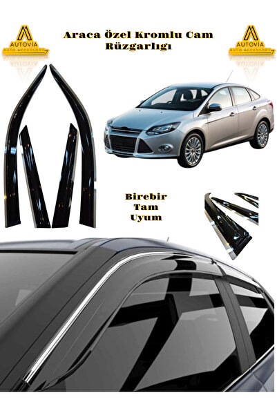 Autovia Ford Focus 3 Hb Sd 2012-2018 Arası Kromlu Cam Rüzgarlığı 4lü