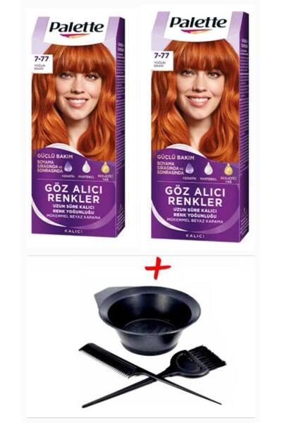 Palette Göz Alıcı Renkler 7-77 Yoğun Bakır X 2 Adet+boyama Seti