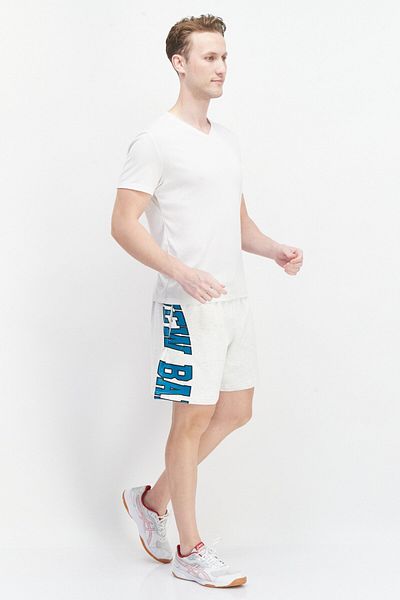 New Balance Men Sportswear Fit Graphics Training Short, Grey/Off White