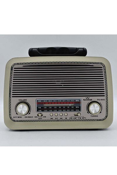 Micro Plus Microplus Bluetooth FM Radio with Built in LED light & USB / AUX / MP3 / SD Card Function 4W PS-4642