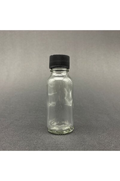 junibeliw 8Pcs 20ml Black Plastic Cap Transparent Mini Glass Bottle Multi-Pur...