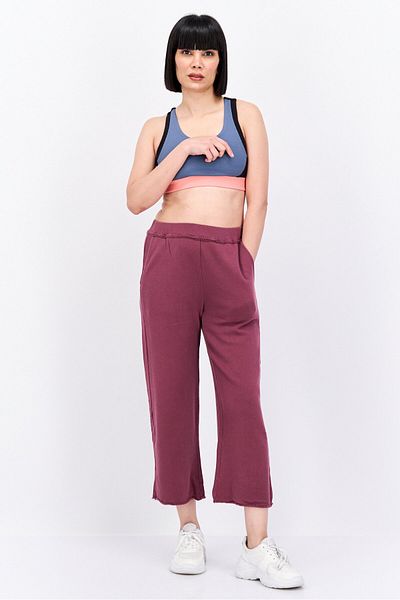 Eileen Fisher Women Petite Solid Straight Leg Pants, Maroon