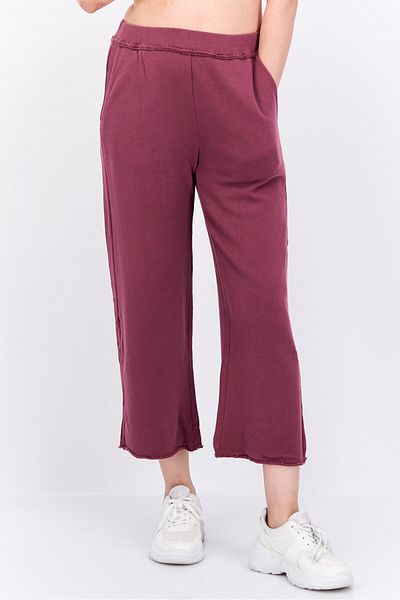 Eileen Fisher Women Petite Solid Straight Leg Pants, Maroon