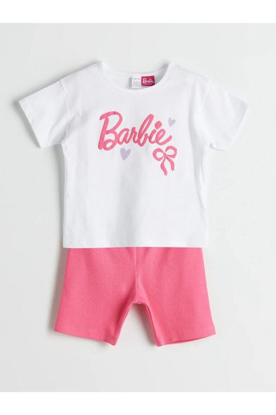 LC Waikiki Lcw Baby Ecru Printed Baby Girl T-Shirt and Leggings 2-Pack