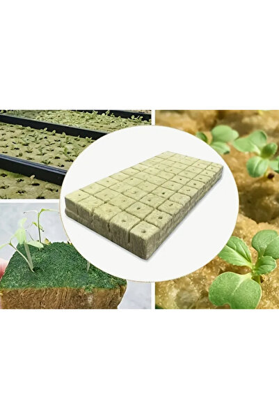 almancidan 100 Lük Kaya Yünü Taş Yünü Topraksız Tarım 2x50 Lik Fide Hidrofoni...