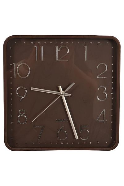 ALSAIF KITCHEN A square decorative wall clock that combines luxury and elegance. Brown color.