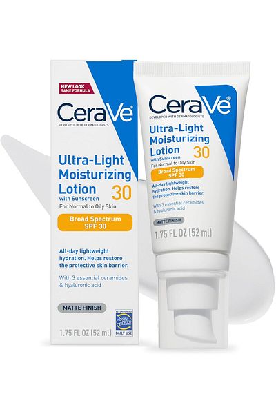 CeraVe Moisturizing Lotion with SPF 30 and Facial Moisturizer - Hyaluronic Acid and Ceramide, Oil-Fr