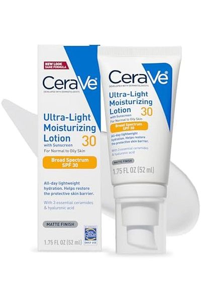 CeraVe Moisturizing Lotion with SPF 30 and Facial Moisturizer - Hyaluronic Acid and Ceramide, Oil-Fr