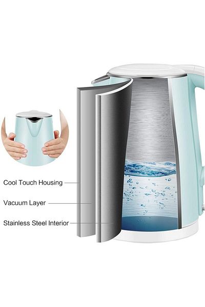Midea Cordless Electric Kettle - 1.7 Liters - 2200 Watt - Light Green
