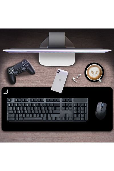 GoLite Classics - 70x30 Mouse Pad pentru mouse pentru gaming, negru, cu bază anti-alunecare și suport mare pentru tastatură Mousepad