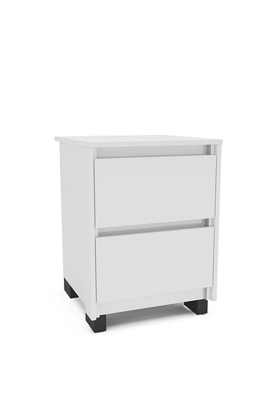 POLITORNO Sideboard with 2 drawers for office and home rooms, white color
