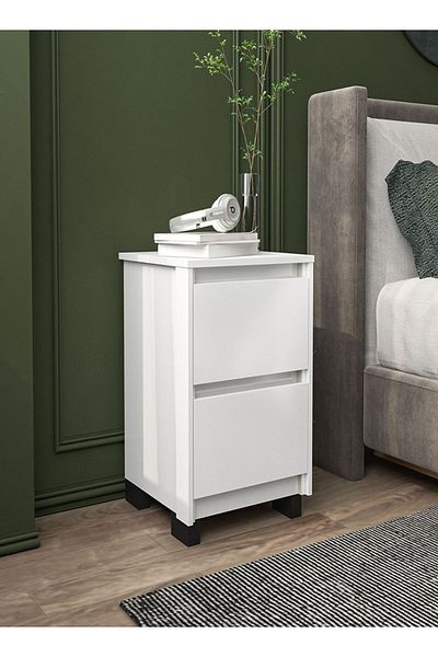 POLITORNO Sideboard with 2 drawers for office and home rooms, white color