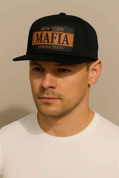 CosmoOutlet Empire State Mafia Slogan Unisex Black Hip Hop Cap - Detachable Bench Logo