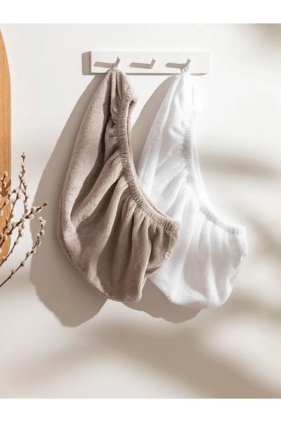 LC Waikiki Lcw Home Gray Elastic Women's Hair Towel Set of 2