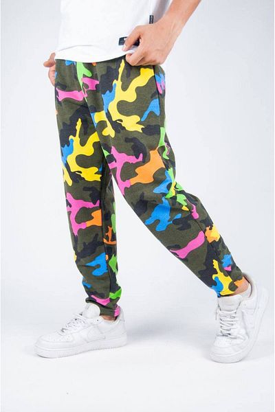 SUPERBLUE Ανδρικό παντελόνι Jogger με μοτίβο παραλλαγής ελαστικό πολύχρωμο
