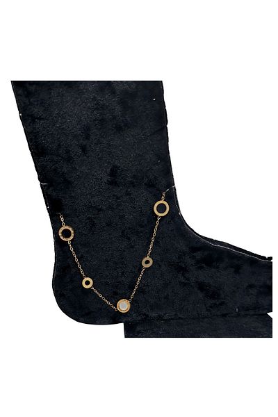 Bijutek Gold Color Row Circle Model Women's Stainless Steel Anklet
