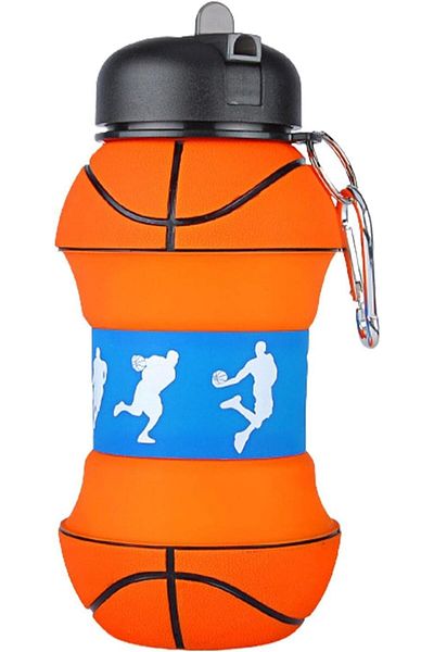 style iconic Collapsible Basketball Water Bottle Foldable & Leak Proof for Kids (450ml)