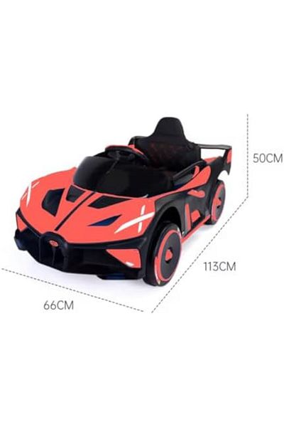 Star Kids Children's Bugatti Electric Ride-On Car with Remote Control, Red