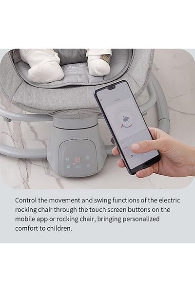 Mastela 4-in-1 Baby Swing with Dinner Tray, Bluetooth App Control, Adjustable Backrest, Electric Roc