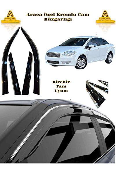 Autovia Fiat Linea Kromlu Cam Rüzgarlığı 4lü